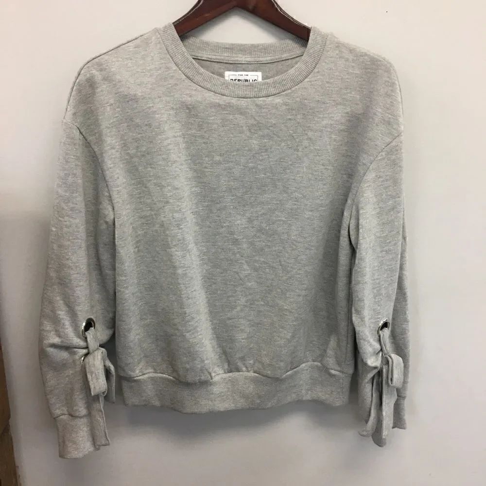 For The Republic | Pullover Tie Sleeve Sweater XS